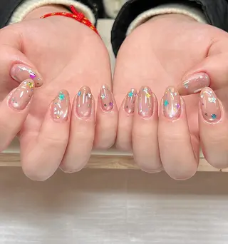 ネイル RAFFINE 月🦋🩵のネイルデザイン