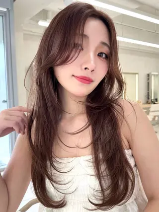 ロング レイヤー/韓国/ 顔周り/しんやのヘアスタイル