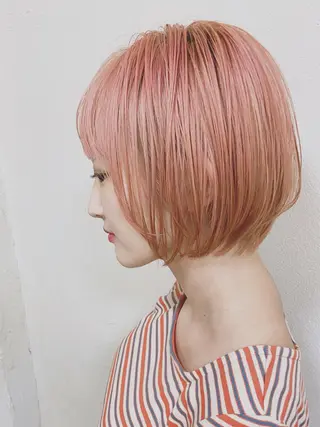 ショート カラー うる艶カラー× ハイトーン/miuのヘアスタイル