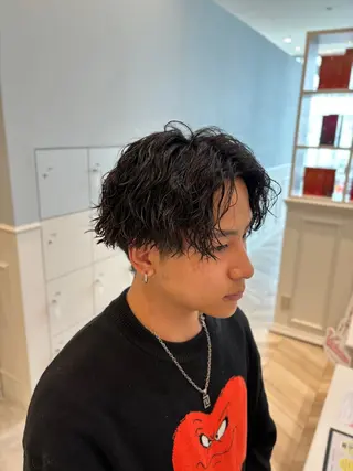 パーマ メンズ 低ダメージ特化🌱 佐野優斗のヘアスタイル