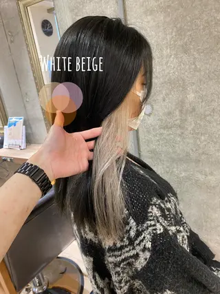 セミロング カラー 齋藤 椋哉のヘアスタイル