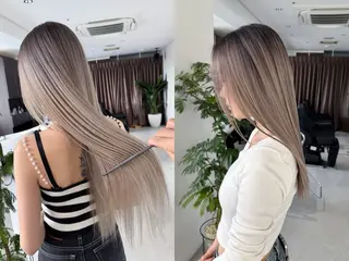 セミロング ブリーチ.バレイヤー ジュ.REAL心斎橋のヘアスタイル