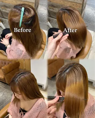 セミロング 艶髪カラー/透明感 美髪/白髪/ﾑﾅｶﾀのヘアスタイル