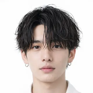 メンズ 表参道フェザーパーマ ニュアンスパーマのヘアスタイル