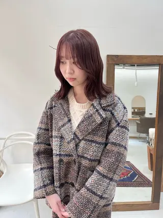 ミディアム カラー ヘアアレンジ esu 心斎橋店所属・ena/ブリーチなし 心斎橋・ベージュ🎀のヘアスタイル