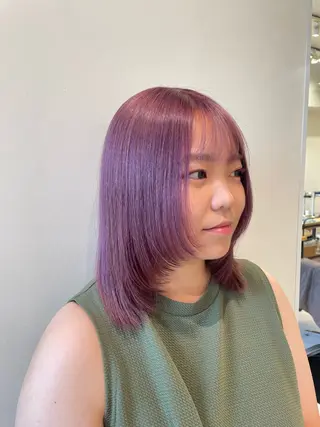 ミディアム カラー ボブ/インナーカラー /眉毛/Miyuのヘアスタイル