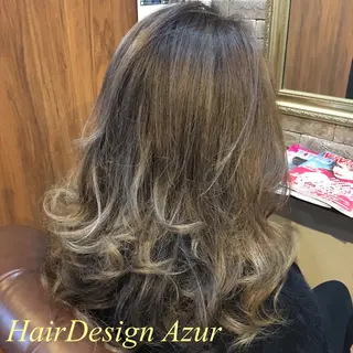 ロング カラー HairDesign Azurのヘアスタイル
