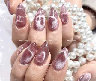 ネイル リボン、ガーリー パーツ放題専門店のネイルデザイン