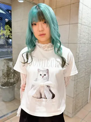 ロング 垢抜け/レイヤー/ ハイトーン/アスナのヘアスタイル