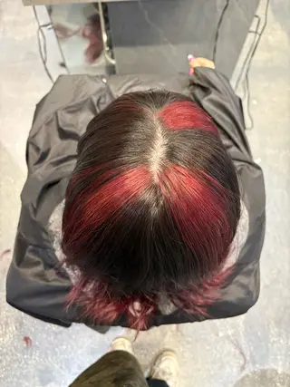 ミディアム カラー rilas博多所属・jyui/原宿 ハイトーン/デザインのヘアスタイル