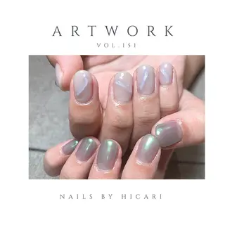 ショート カラー ネイル マツエク・マツパ illum hicariのネイルデザイン