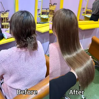 ロング シール＋ちび編み込み エクステ梅田🐨のヘアスタイル