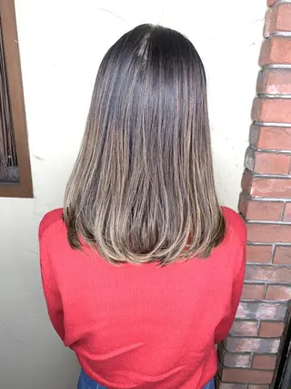 ミディアム カラー パーマ ヘアアレンジ メンズ キッズ ネイル マツエク・マツパ 髪質改善 艶髪🔵ﾌｾﾅｵﾔのヘアスタイル