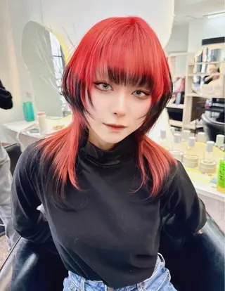 セミロング 💓Yuri💓 ハイトーン/デザインのヘアスタイル