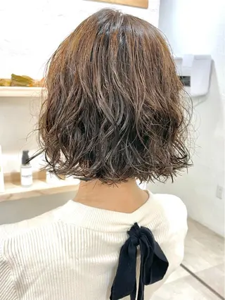 ショート カラー パーマ 銀座No.1髪質改善 縮毛矯正/本木のヘアスタイル