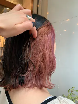 ミディアム カラー あべ ゆうかのヘアスタイル