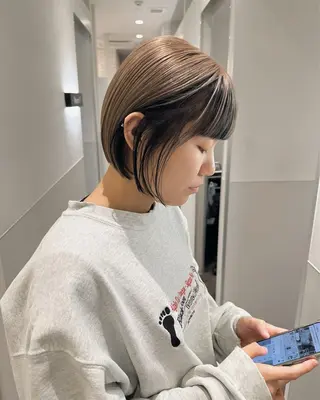 ショート カラー 鈴木直之/ハイトーン /ボブ/美髪矯正のヘアスタイル