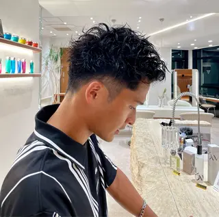 ショート パーマ heavenly by HAVANA新宿所属・メンズショート/ピン パーマ/新宿/フウガのヘアスタイル