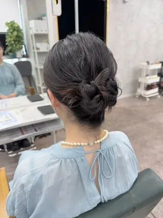 セミロング ヘアアレンジ JUNSHIN🦋 ヘアセット／カラーのヘアスタイル