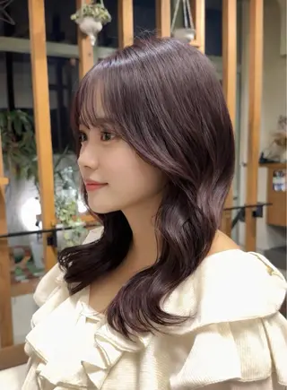 セミロング レイヤー/髪質改善/ ボブ/井上　陽のヘアスタイル