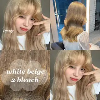 ロング カラー ブリーチ/髪質改善/ ハイトーン/暖色のヘアスタイル