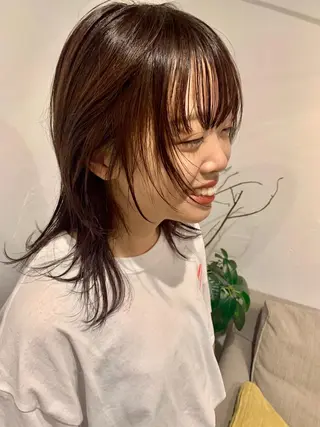 ミディアム カラー ピンクベージュ/新潟 万代/高橋桃葉🍑のヘアスタイル