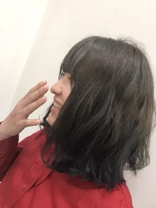 ミディアム カラー 白髪ぼかしハイライト 柳川拓哉のヘアスタイル