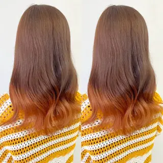ロング カラー ハイトーン🎀 暖色系カラー🎀愛美のヘアスタイル