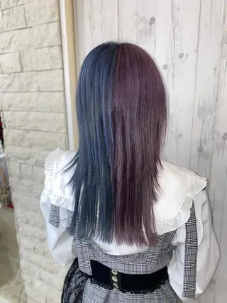 セミロング ゆぴ☾‪/推しカラー /ハイトーンのヘアスタイル