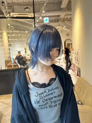 ショート カラー 大阪ウルフカット ハッシュカットのヘアスタイル