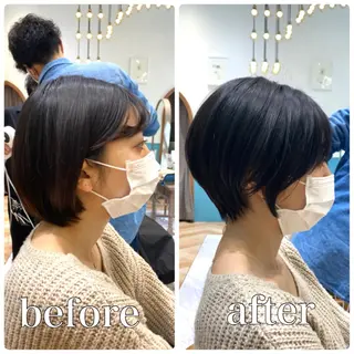 ショート カラー 似合わせ/小顔カット 🔷山方直也のヘアスタイル