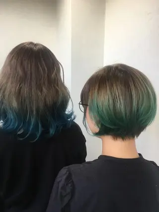 カラー ブリーチ毛縮毛矯正 👑山口のヘアスタイル