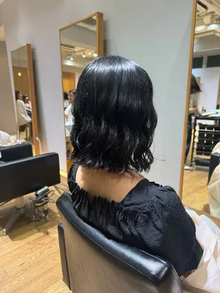 ミディアム コテ巻き風/ボブ パーマ🌼杉田 萌恵のヘアスタイル