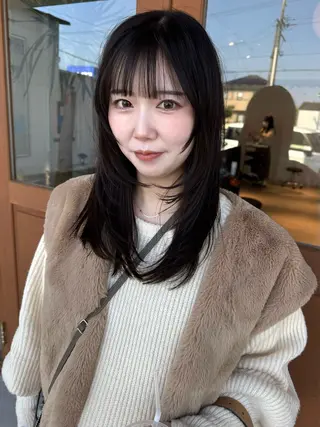 ロング カラー パーマ/ショート/ レイヤー/中嶋勇太のヘアスタイル