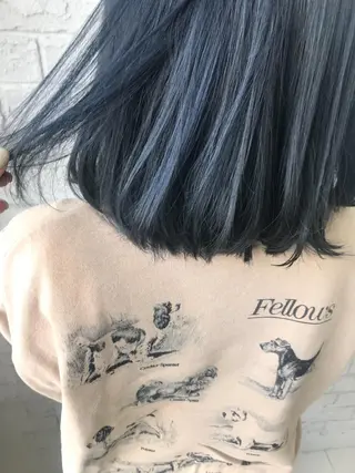 ミディアム カラー オリーブ/アッシュ やわらか透明感カラーのヘアスタイル