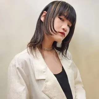 ミディアム 韓国レイヤー　 suzuのヘアスタイル