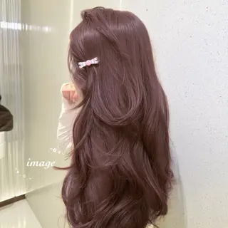 ロング カラー ヘアアレンジ 🤍淡色ピンク&ラベ ンダーYUKI🤍のヘアスタイル