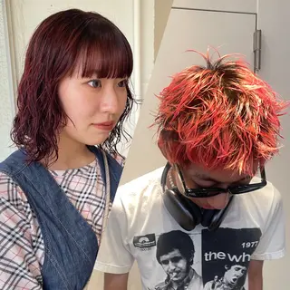 ミディアム カラー メンズ RIN／韓国ヘア レイヤーカットのヘアスタイル