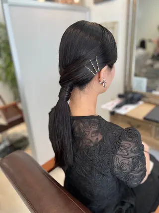 ヘアアレンジ 韓国風レイヤー ∕ 大隣 里桜のヘアスタイル