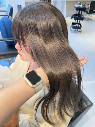 ロング カラー noa hair design 町田店所属・miyu♡̷̷ 韓国ヘア/顔まわりのヘアスタイル