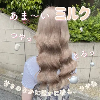 ロング カラー 韓国ヘア特化💍 tiam💍ブリーチのヘアスタイル