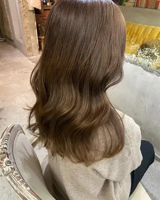 ロング カラー レイヤー/グレージュ 🤍奥開梨恵のヘアスタイル