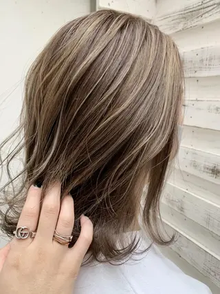セミロング カラー ヘアアレンジ 指名支持率NO.1 スタイリストのヘアスタイル