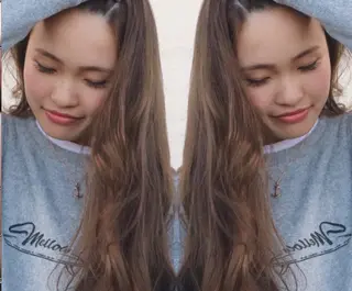 ロング カラー パーマ ヘアアレンジ Device ディバイスのヘアスタイル