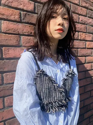 セミロング カラー Ocean Hair&Life  【オーシャンヘアーアンドライフ】所属・水田 成美のヘアスタイル