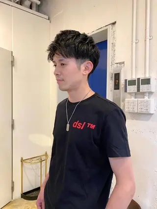 ショート カラー パーマ メンズ おしゃれパーマ メンズ特化/みーまんのヘアスタイル