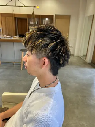 ショート カラー メンズ fulam所属・佐藤悠生/郡山 メンズパーマ.カットのヘアスタイル