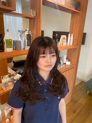 ロング 縮毛矯正とレイヤー カット/杉村凜汰郎のヘアスタイル