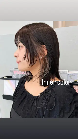 セミロング k-twoあべのキューズモール店所属・k-two☁あべの/ 艶感カラー/Touaのヘアスタイル