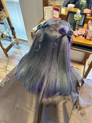 セミロング カラー ヘアアレンジ 🍒ケアカラー🍒 AKAね🤍のヘアスタイル